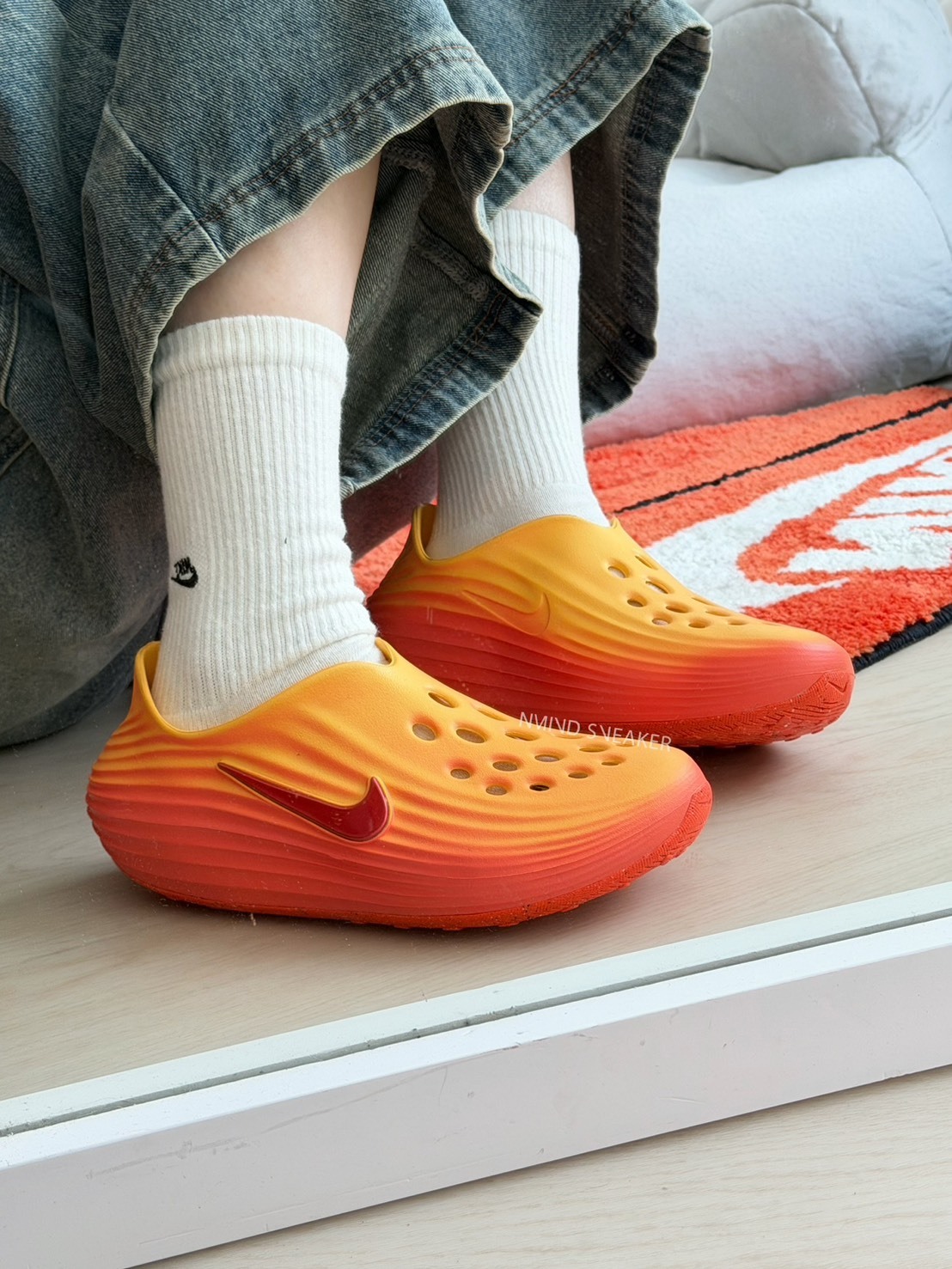 <現貨剛到 先亂賣😛> NIKE REACTX  洞洞鞋 恢復鞋 螢光橘