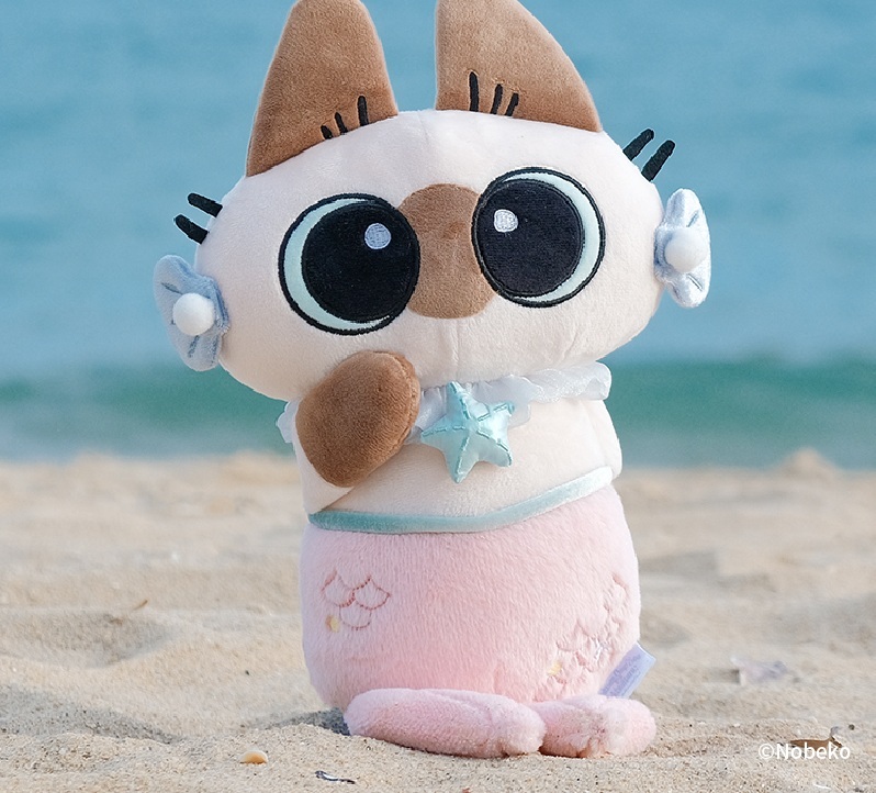 【限量販售】暹羅貓小豆泥-海底兩萬泥系列-毛絨公仔-美泥魚（粉色款）