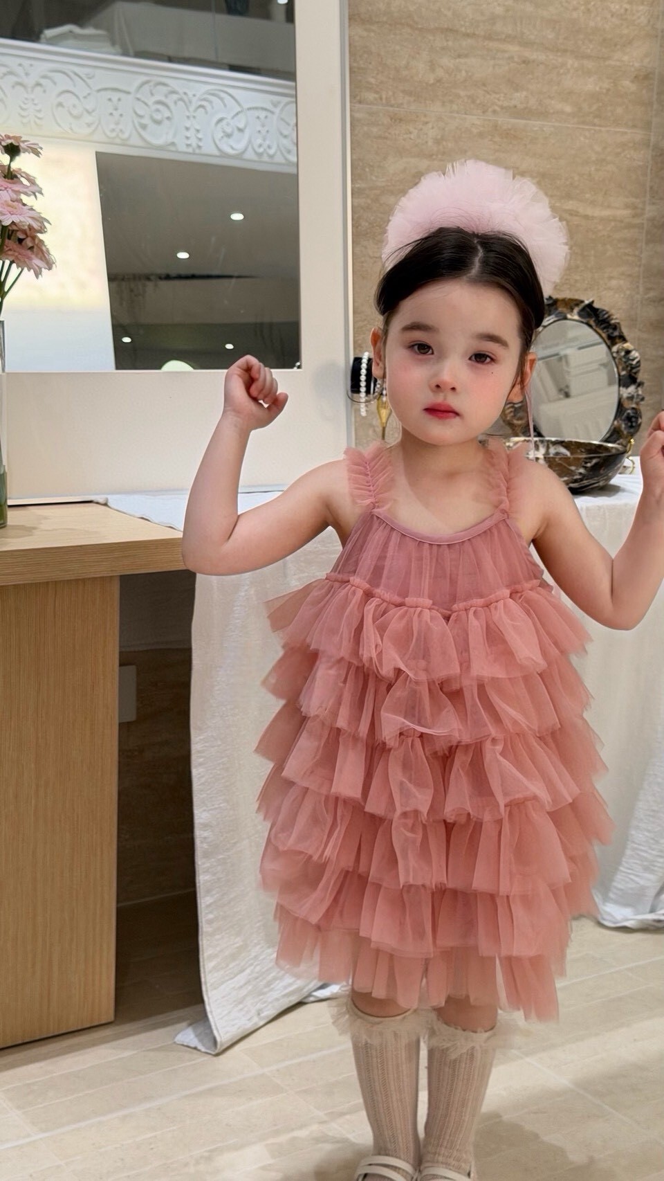 玫瑰雲朵蛋糕紗裙