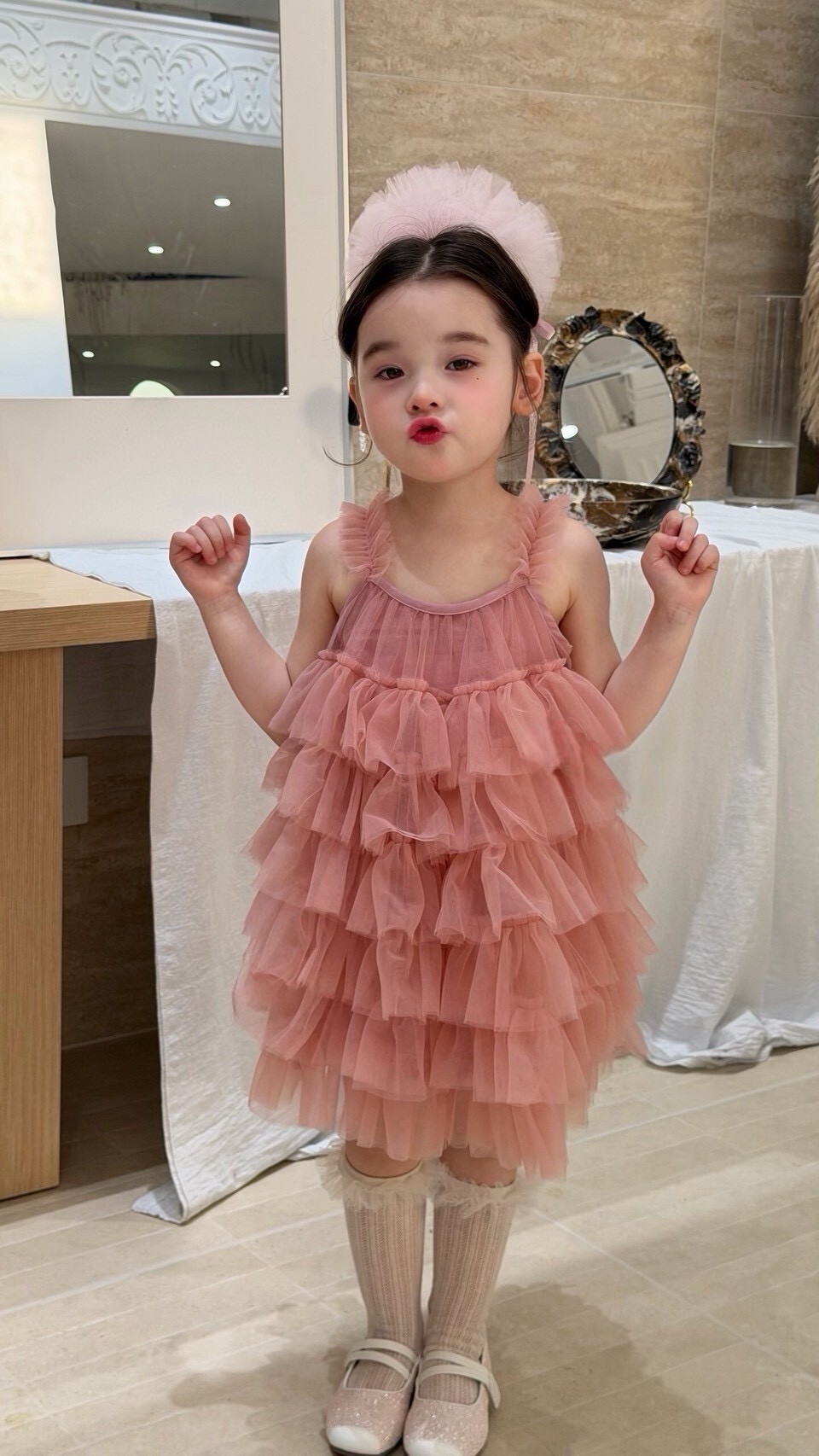 玫瑰雲朵蛋糕紗裙