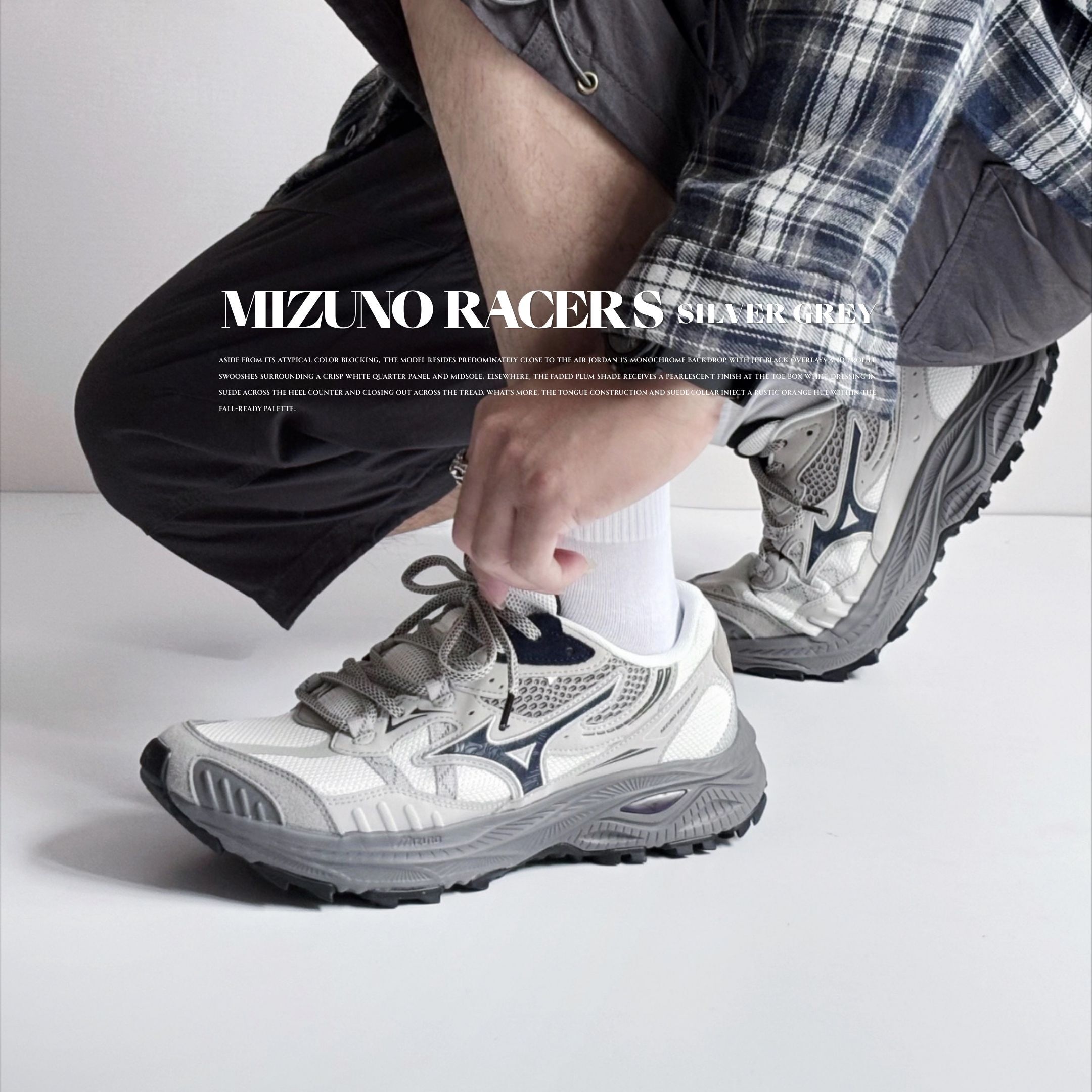 NICEDAY 代購 Mizuno Racer ADV 山系 灰白 白 白灰 慢跑 機能 D1GH241223