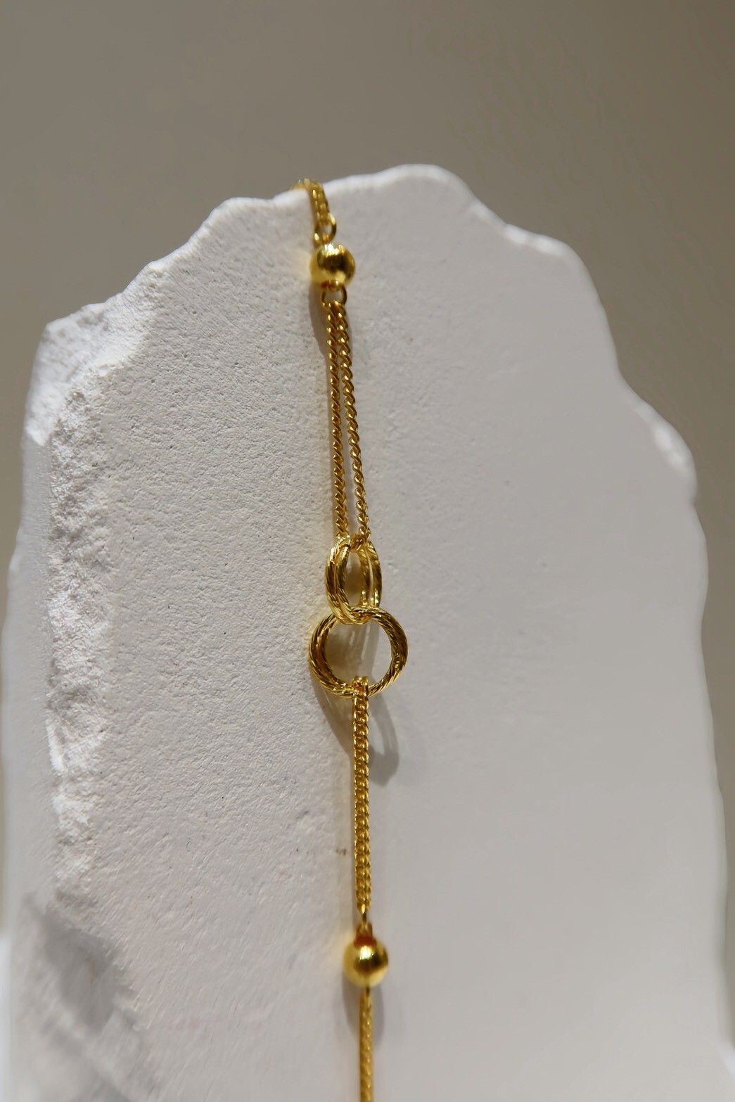 雙環相扣｜輕奢金飾手鍊