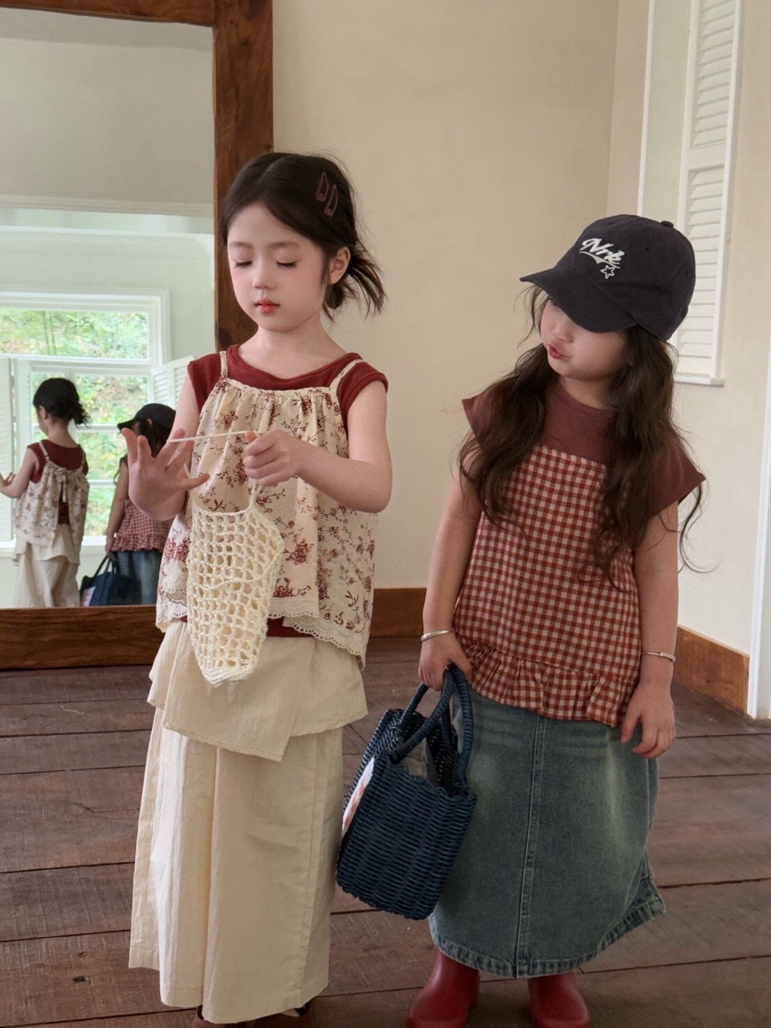 復古水洗牛仔長裙