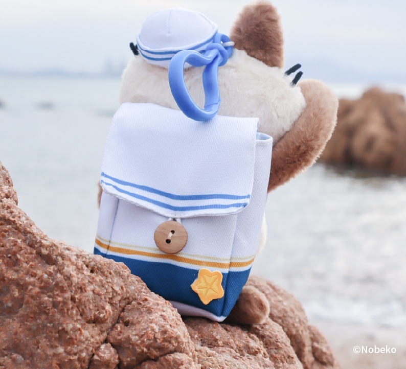 【限量販售】暹羅貓小豆泥-海底兩萬泥系列-毛絨吊飾購物袋-遠航的水手泥