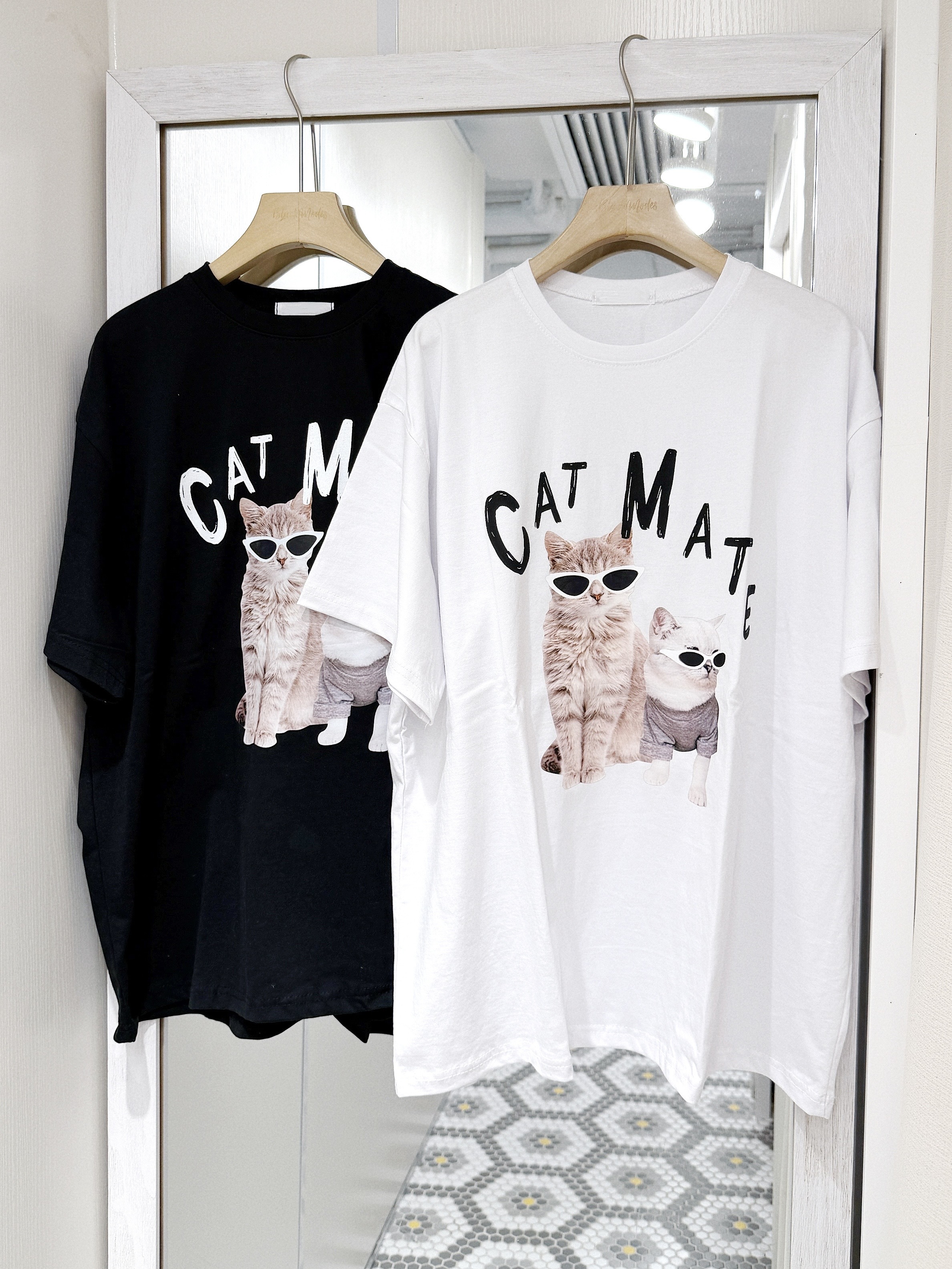 T1363｜超GAGε(´｡•᎑•`)っ 2小黑超貓CATMATE TEE