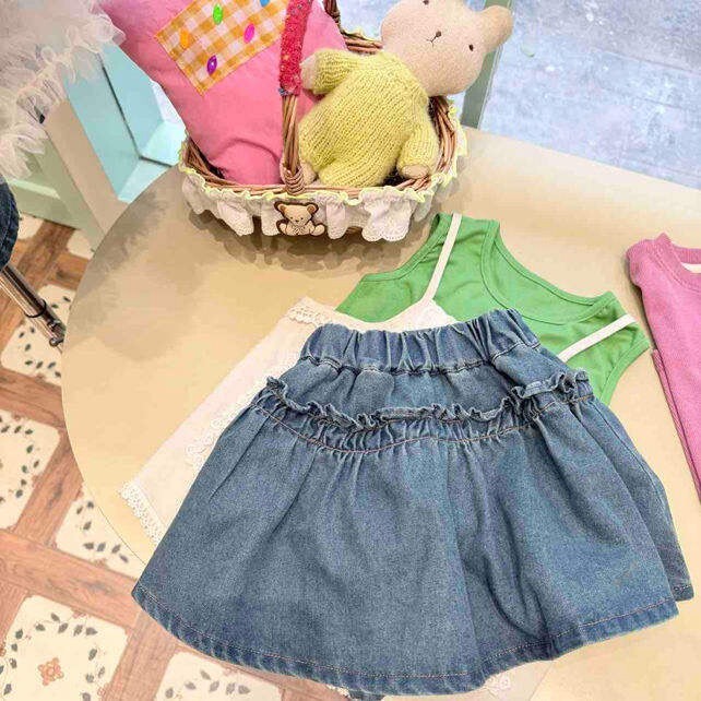 甜甜鬆緊牛仔裙褲