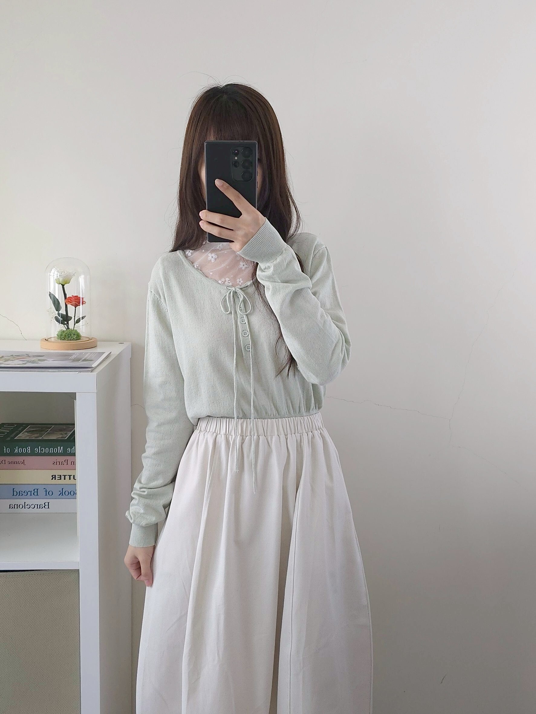 🍋‍🟩溫柔綁帶花邊領針織上衣 3𝐜𝐨𝐥𝐨𝐫. #C15