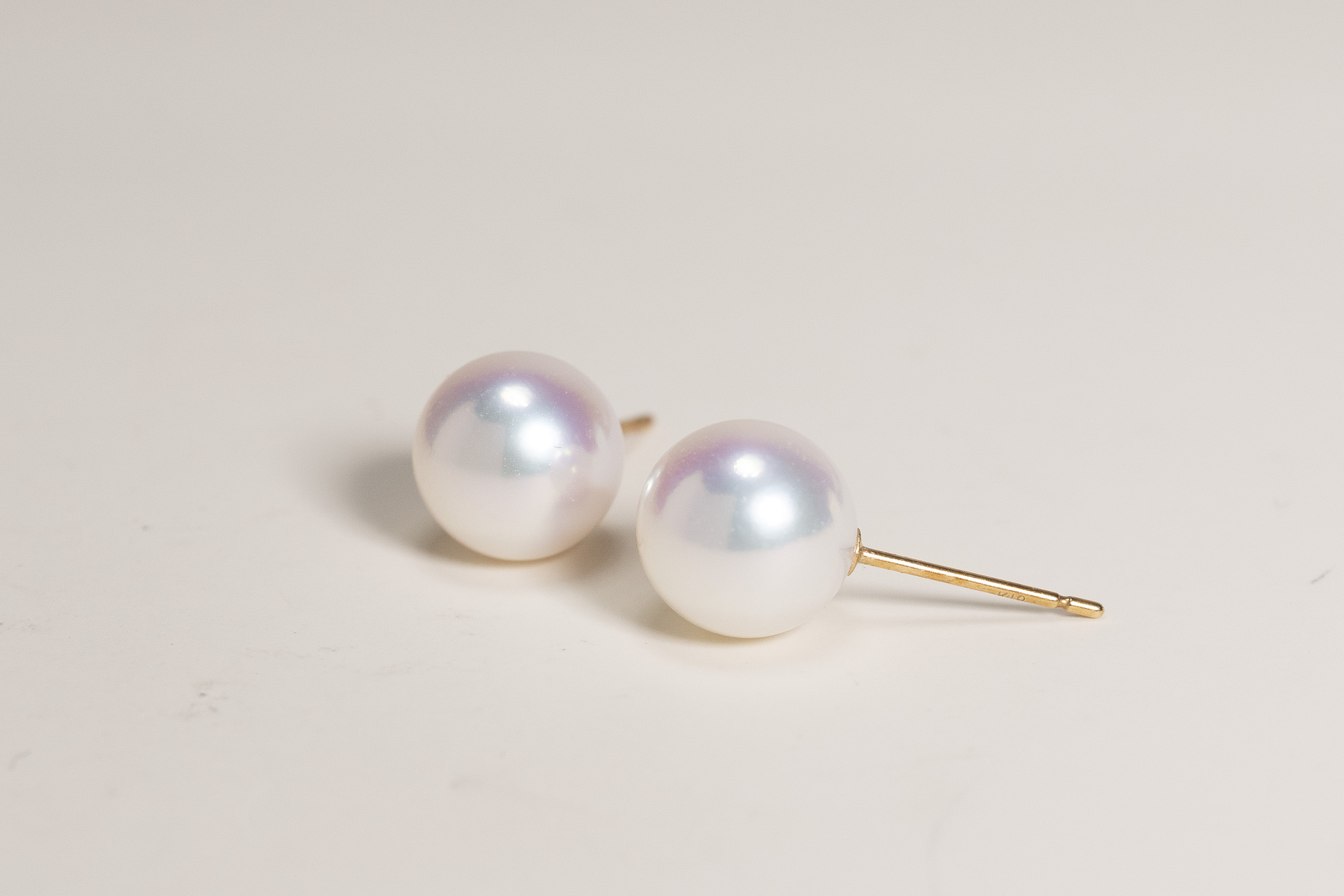 *18K  真科研證書 8.5mm 天女 Akoya Pearl Earring