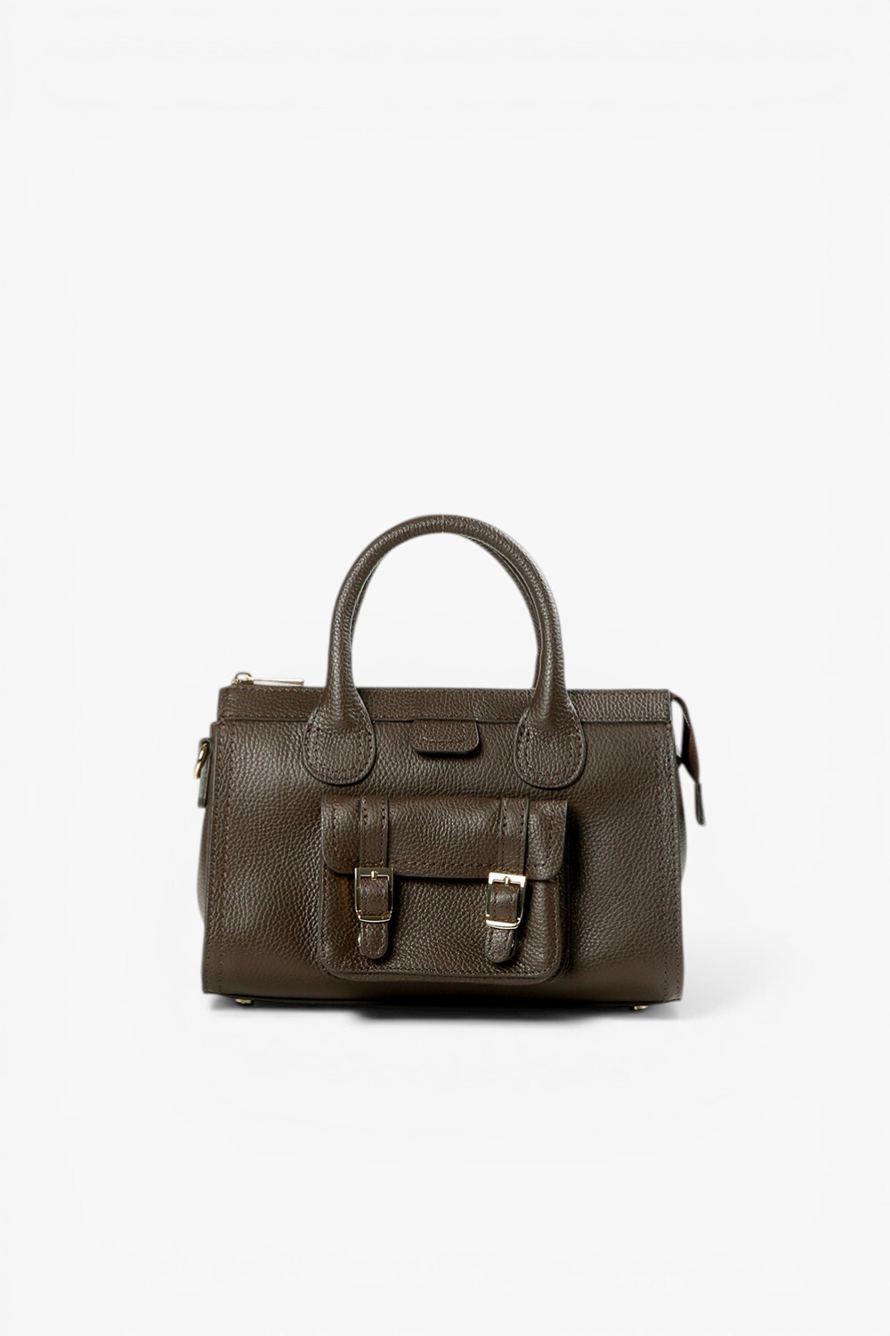 Chiara 牛皮經典手提包 深咖