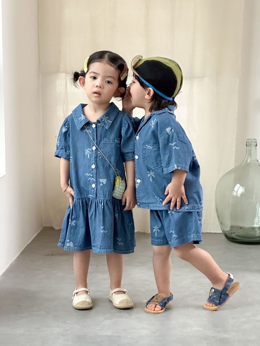 棕梠樹兄弟姐妹牛仔連身裙 / 套裝