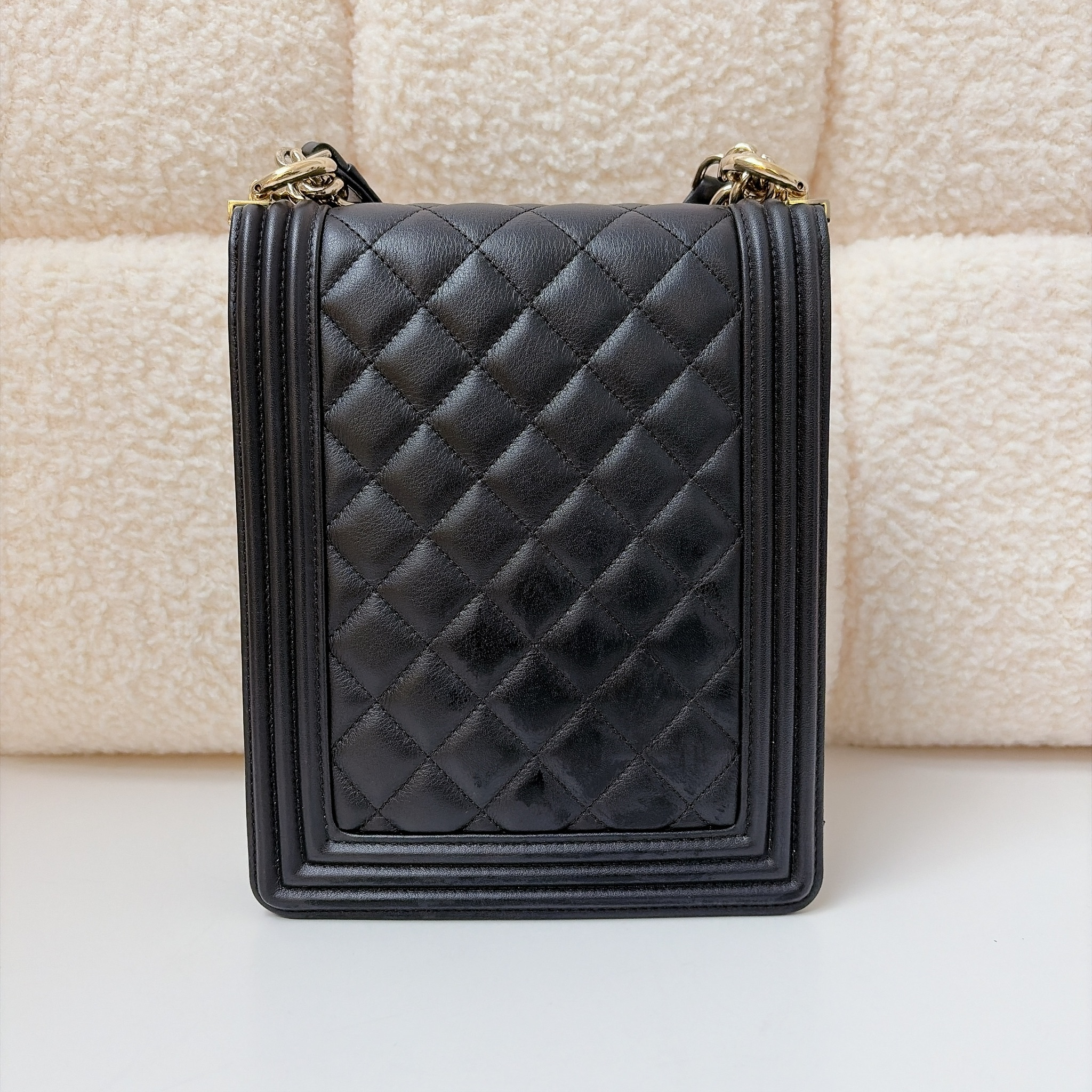 Chanel Boy North Flag Bag - Black / GHW