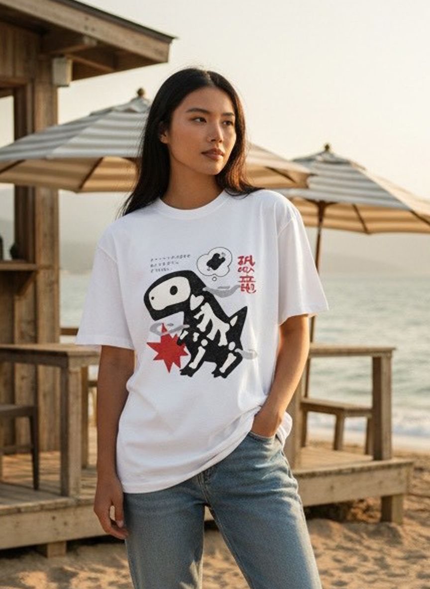 把一點可愛的叛逆，穿進日常｜恐龍插畫 T-shirt 🦖