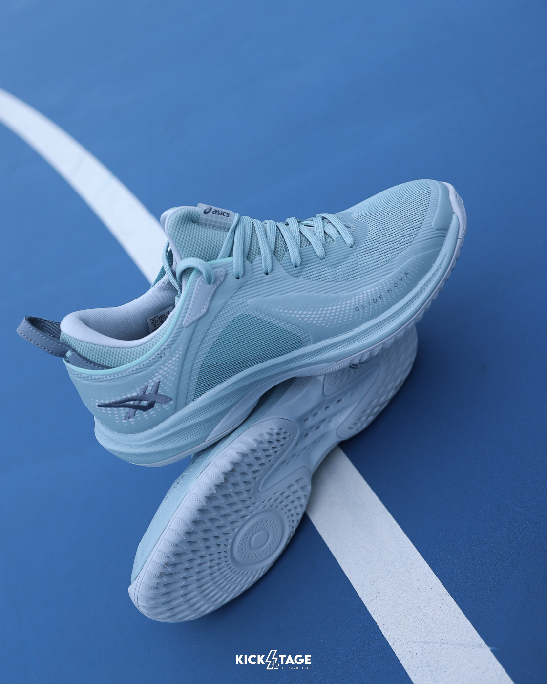 〈西門門市現貨〉男鞋 ASICS GLIDE NOVA FF 4 湖水藍色 包覆 吸震 回彈 運動 耐磨 籃球鞋【1063A105-400】