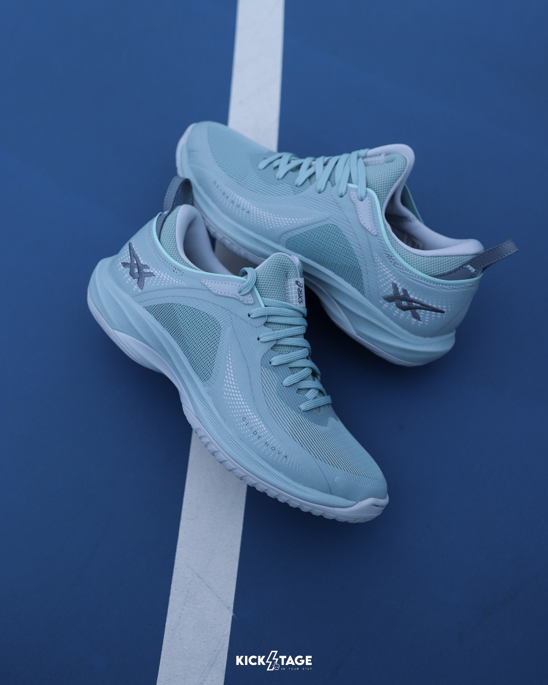 〈西門門市現貨〉男鞋 ASICS GLIDE NOVA FF 4 湖水藍色 包覆 吸震 回彈 運動 耐磨 籃球鞋【1063A105-400】