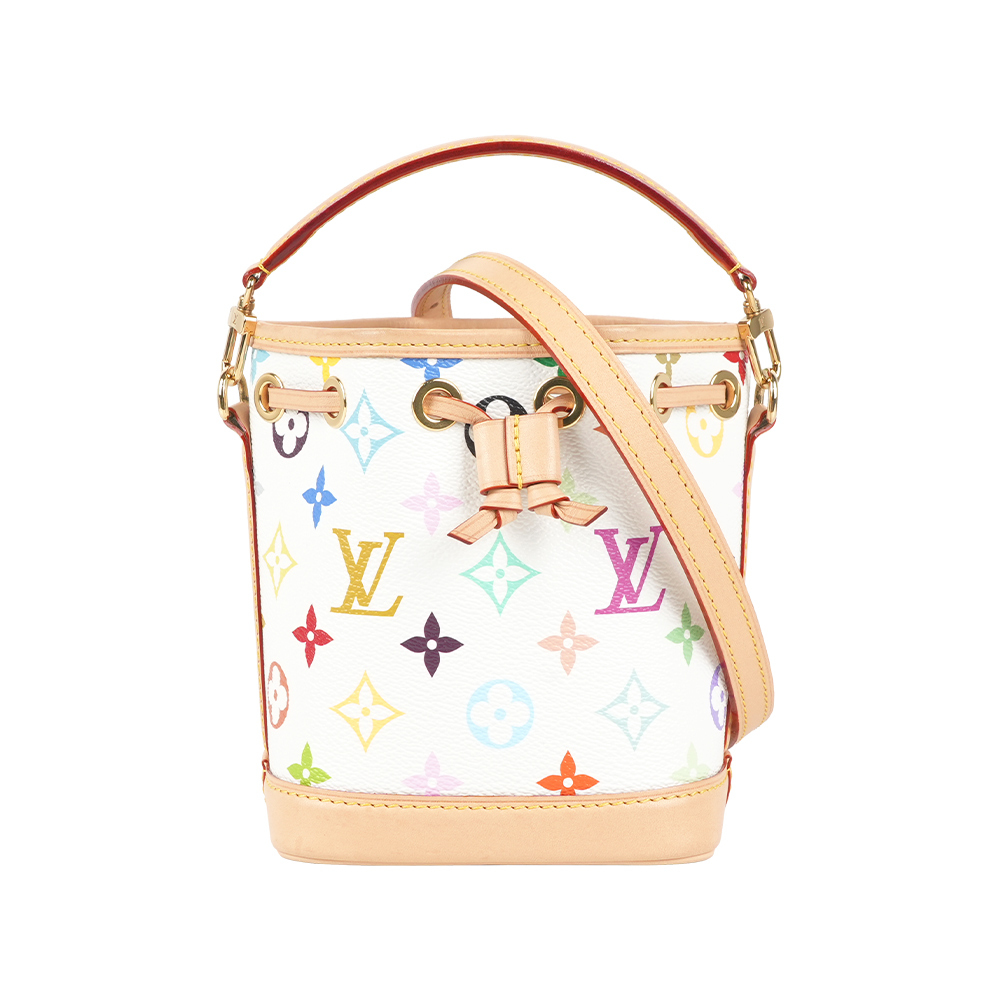 【Louis Vuitton】Nano Noe 村上隆聯名迷你二用水桶包(彩色/白色)