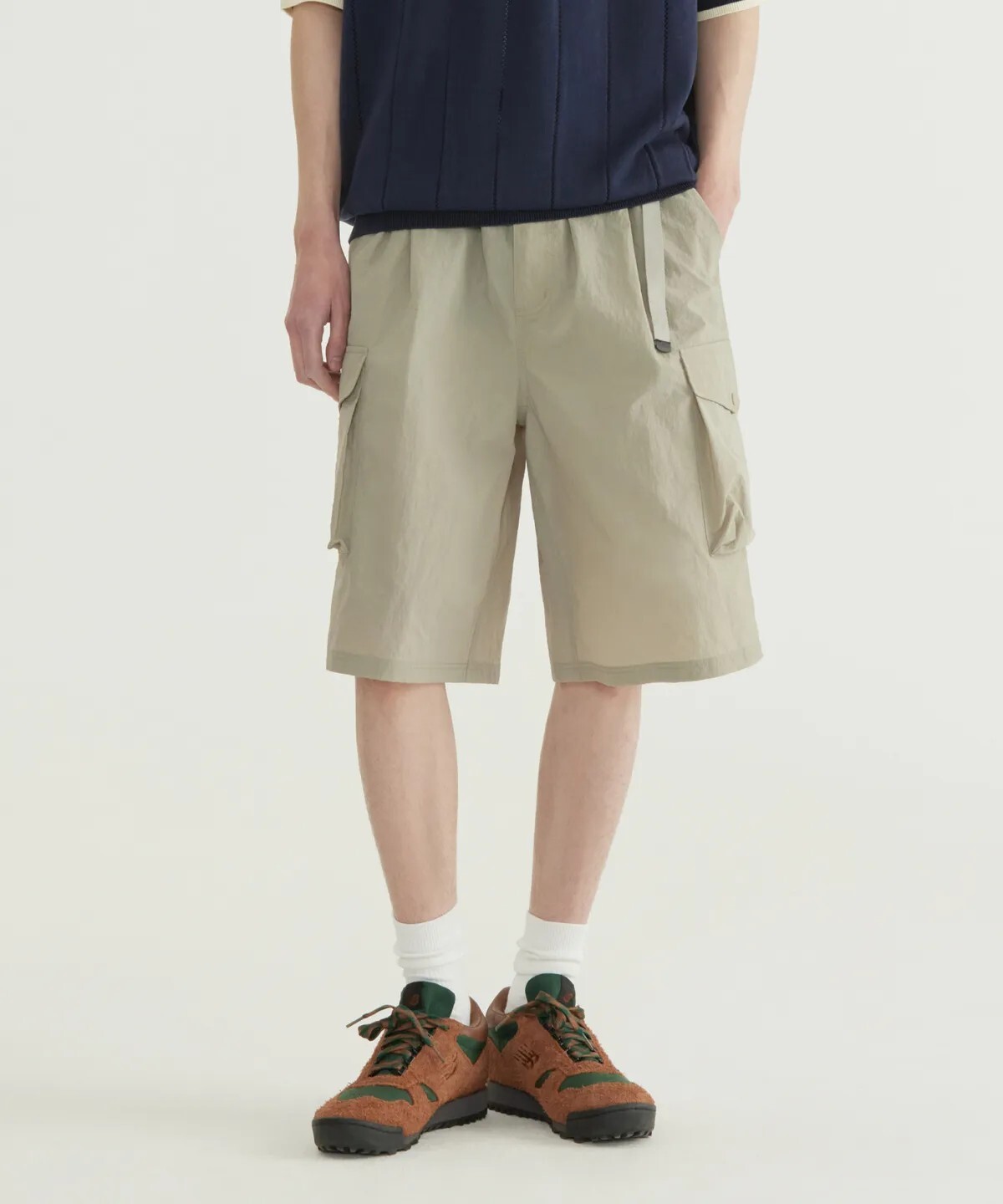 【OWN】Covernat 工裝 休閒 短褲 百慕達 尼龍 防撕裂 口袋 腰帶 鬆緊 春夏 不分男女 黑色 卡其