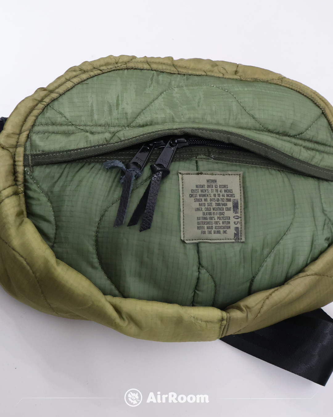 US M-65 Quilted Liner BodyBag ホワイトラベル BASE UPDATE】 Us Customized US Military M-65 Quilted Liner Body