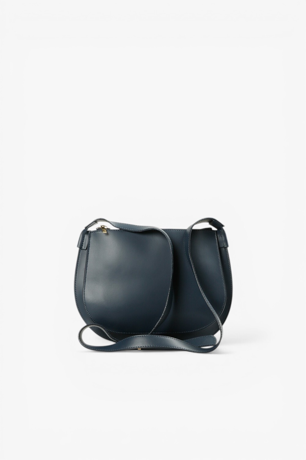 Bolla 極簡牛皮斜背半月包 深藍