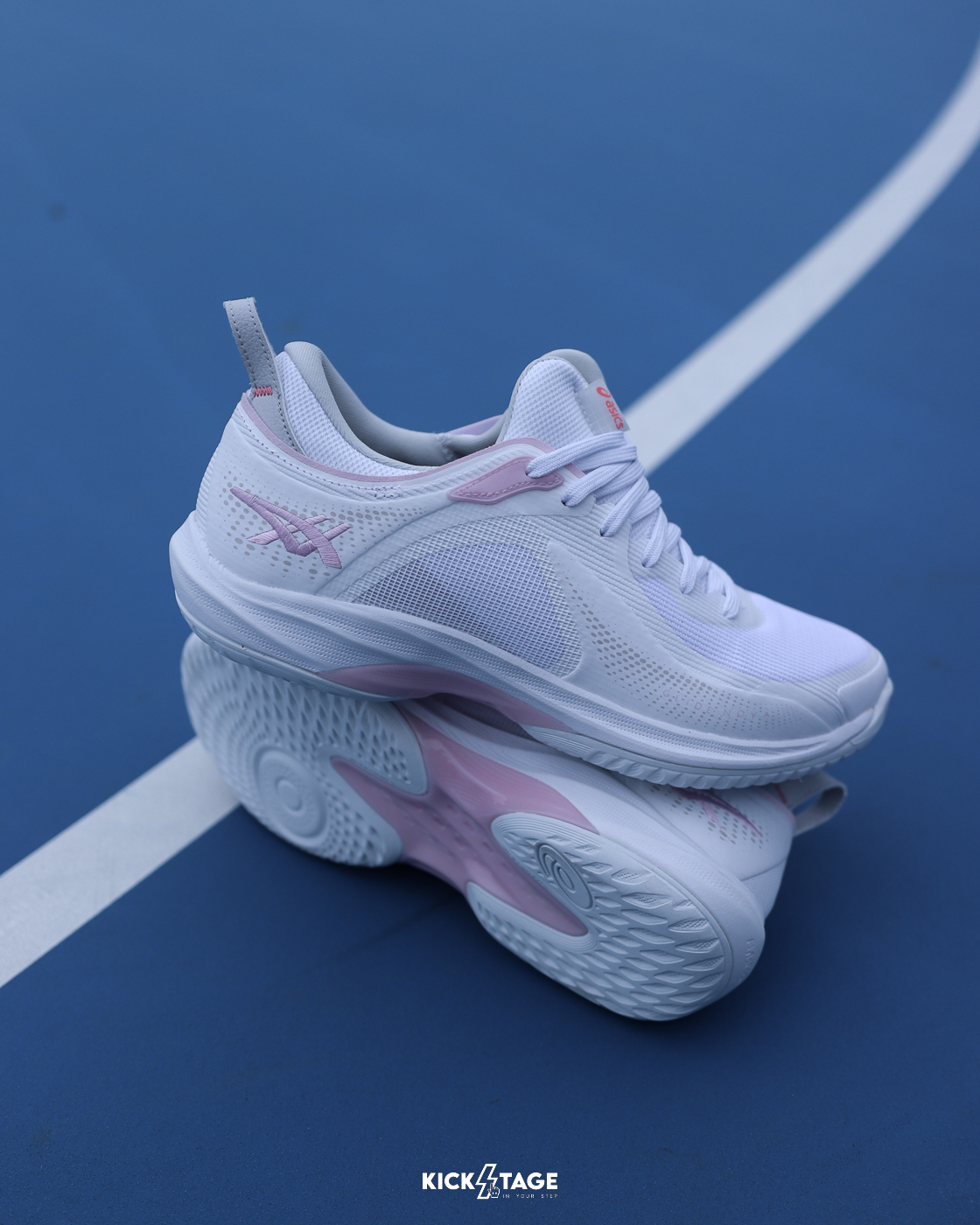 男女鞋 ASICS GLIDE NOVA FF 4 白粉 包覆 吸震 回彈 運動 耐磨 籃球鞋【1063A105-101】