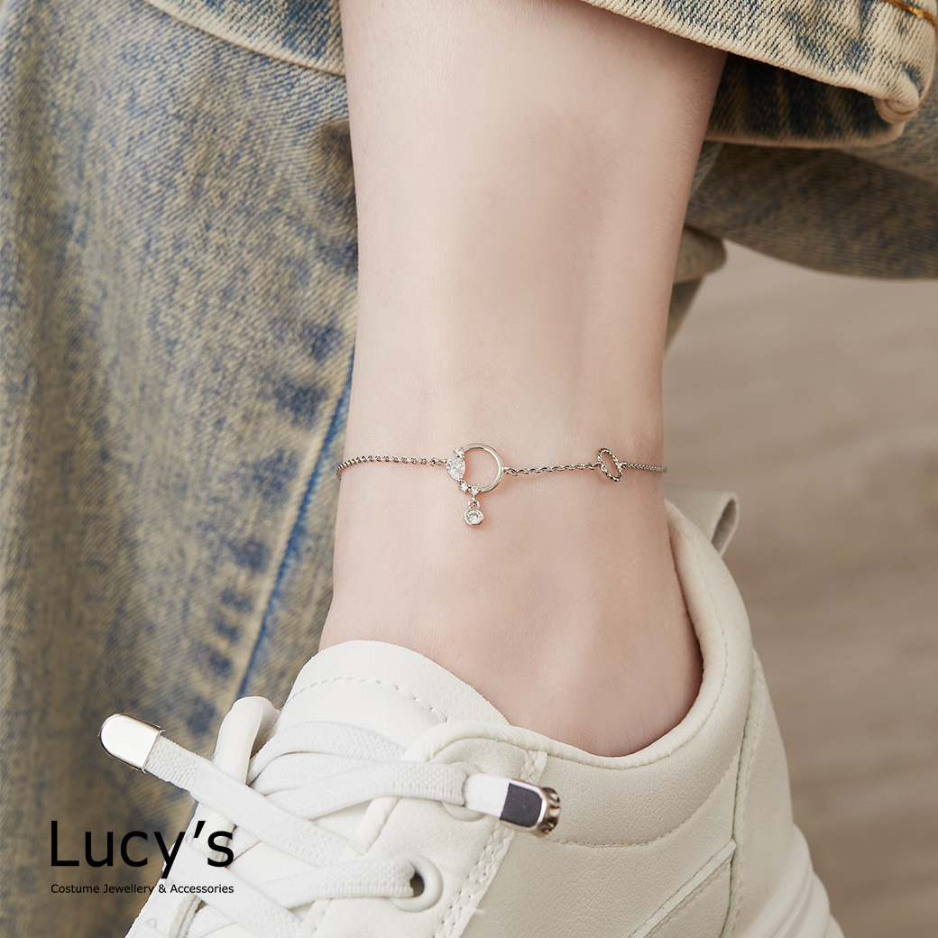 晶鑽光圈 腳鍊 (130611)