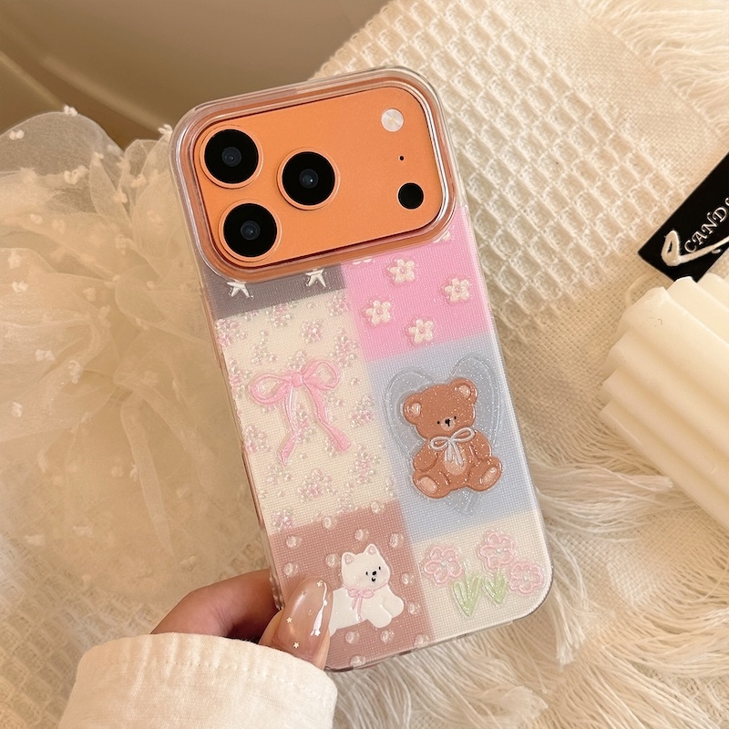 《03271》彩花朵狗狗熊熊手機殼