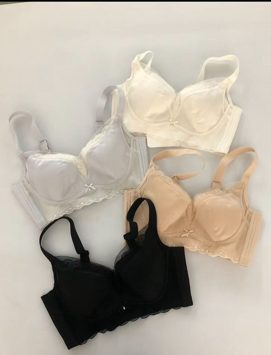 HH70 建議滿B杯以上 0.5cm pad 水晶面料 側鋼圈 無痕 蠶絲乳膠 3扣 側耳骨鋼圈 夏天透氣款 Size M-2XL made in korea $369