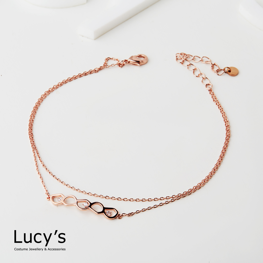 幾何微光 雙層腳鍊 (二色) (130581/130583)