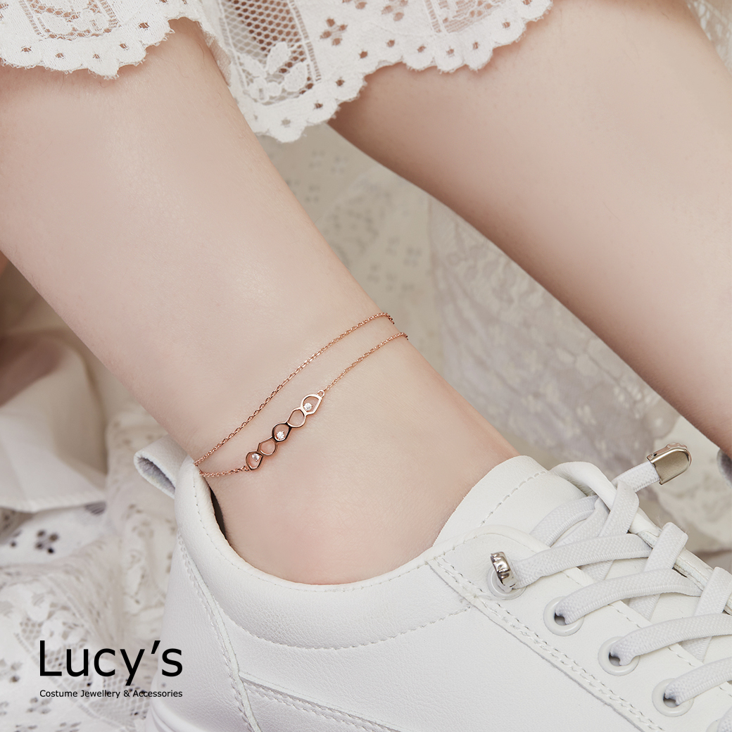 幾何微光 雙層腳鍊 (二色) (130581/130583)