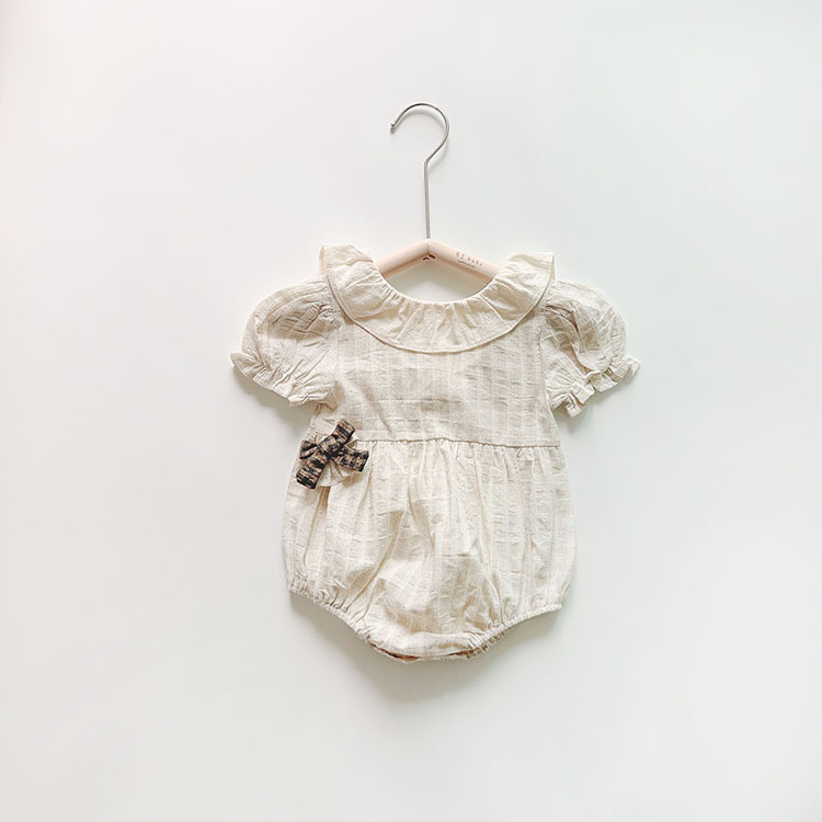 荷葉領條紋包屁衣