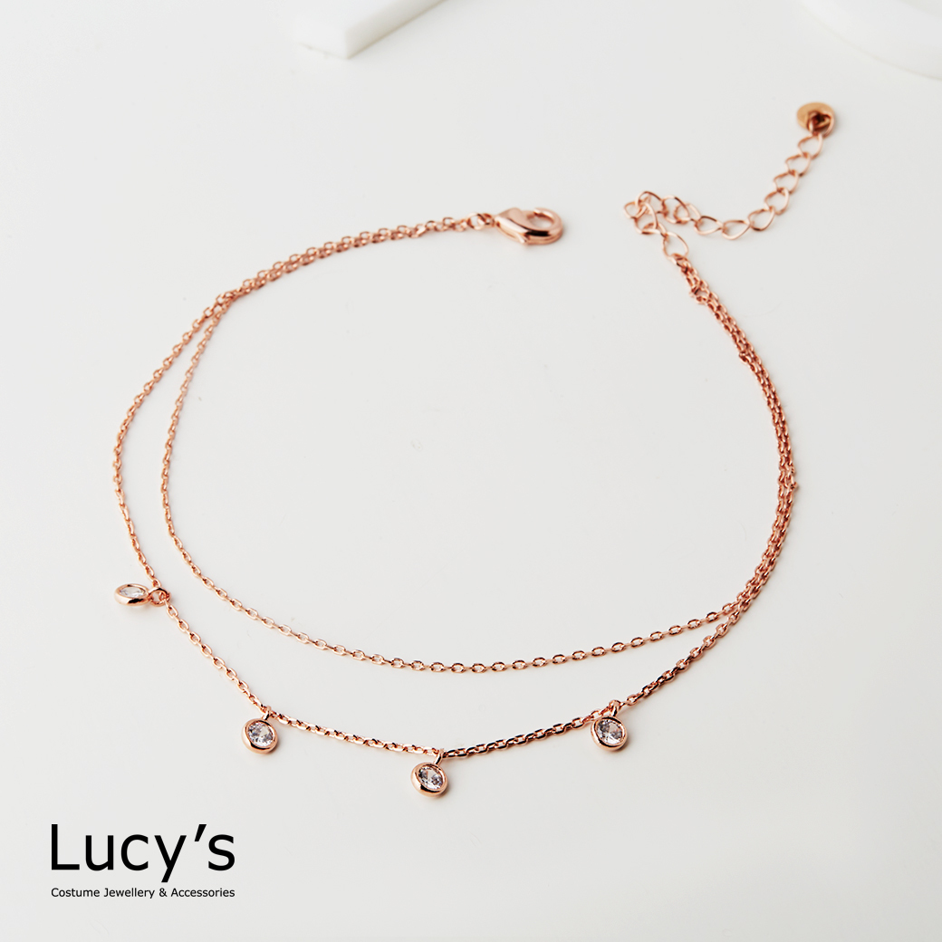 圓鑽流影 雙層腳鍊 (二色) (130568/130570)