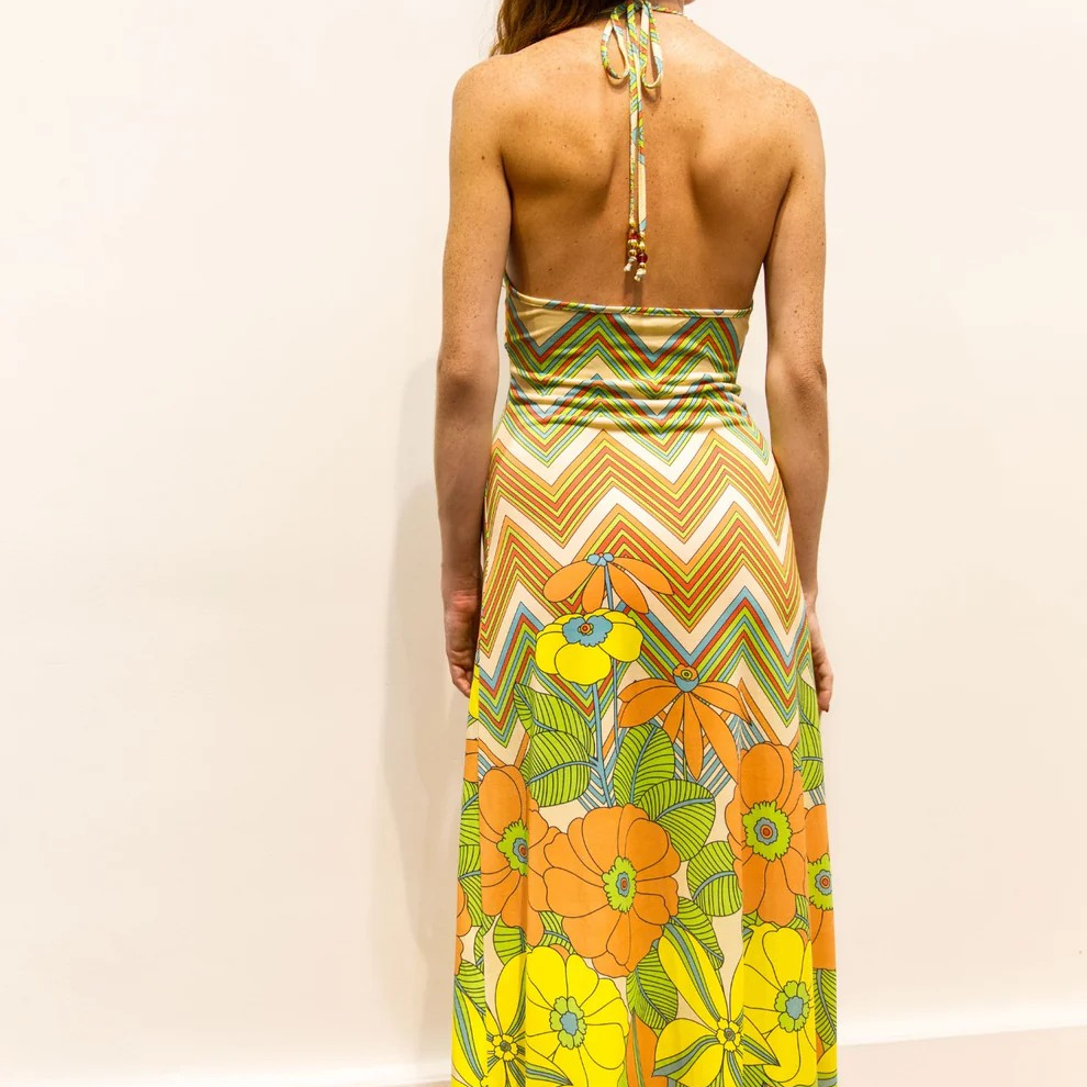 1BB0327-038 [BRIGITTE BARDOT] Brazilia Tropicana Print Halter Maxi Dress #182610100 (EU)