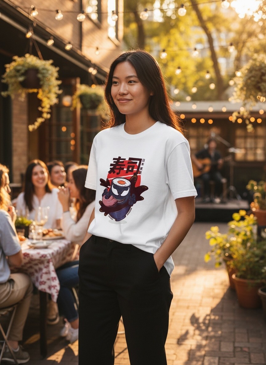 日系壽司怪獸插畫T｜純棉寬鬆・個性潮流上衣 🍣