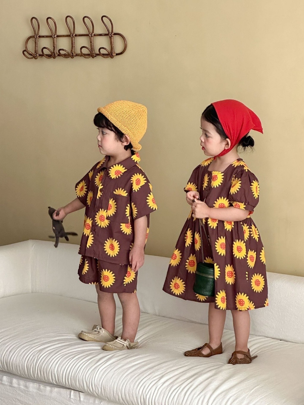 熱情向日葵兄弟姐妹連身裙 / 套裝