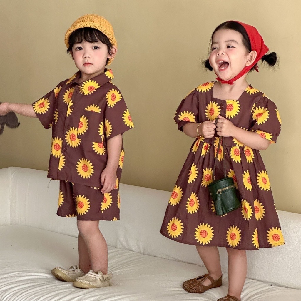 熱情向日葵兄弟姐妹連身裙 / 套裝