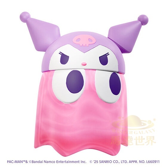 Mega House 扭蛋-吃豆人 x Sanrio 角色 Q 版收藏人偶 Vol. 2 透明色版-  幽靈版Kuromi