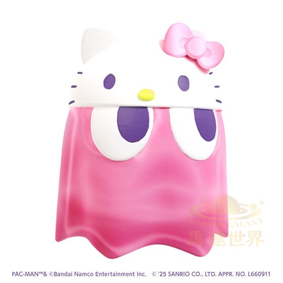 Mega House 扭蛋-吃豆人 x Sanrio 角色 Q 版收藏人偶 Vol. 2 透明色版-  幽靈版Hello Kitty