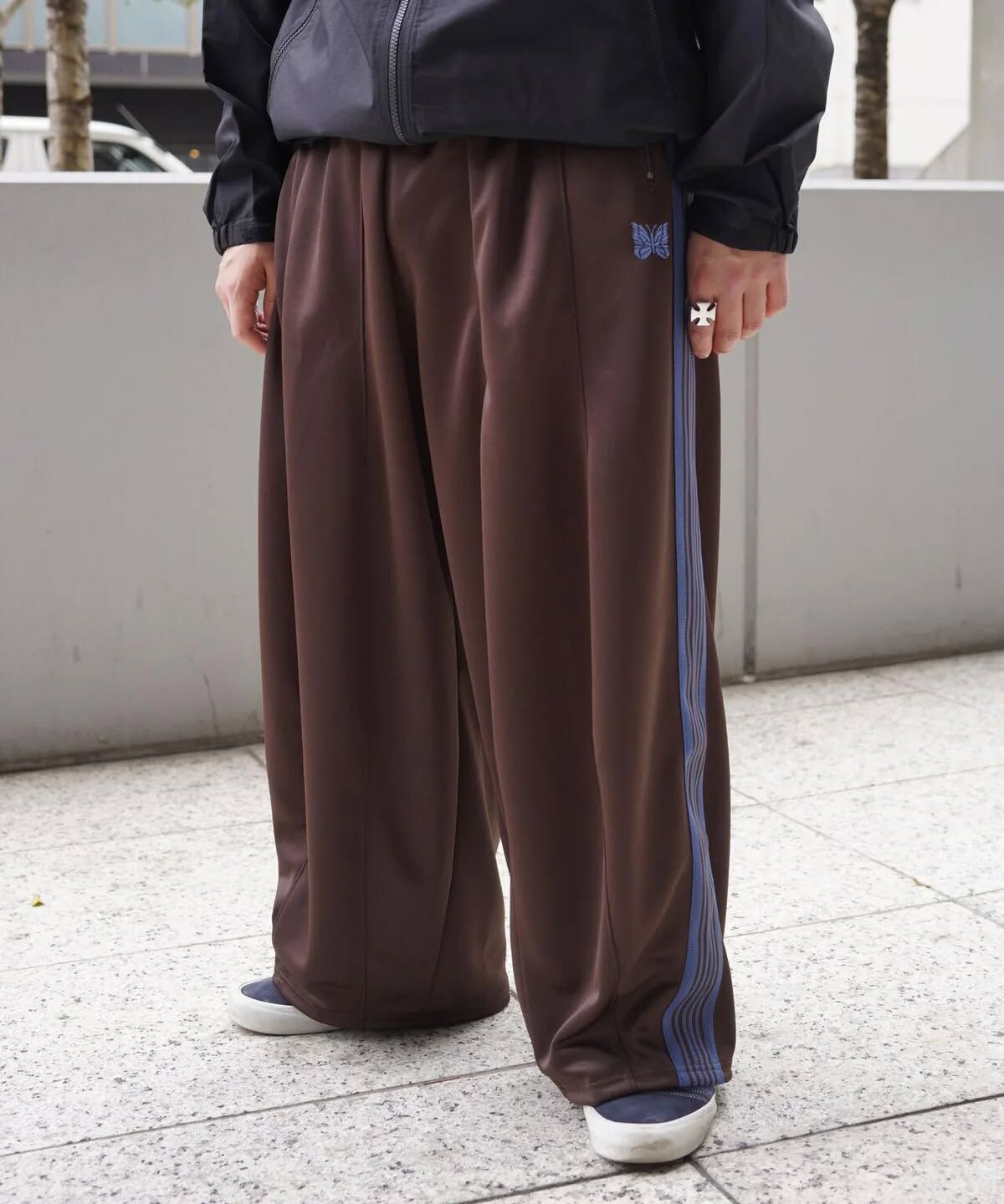 Needles H.D. Track Pant 限定別注 寬版長褲 棕藍