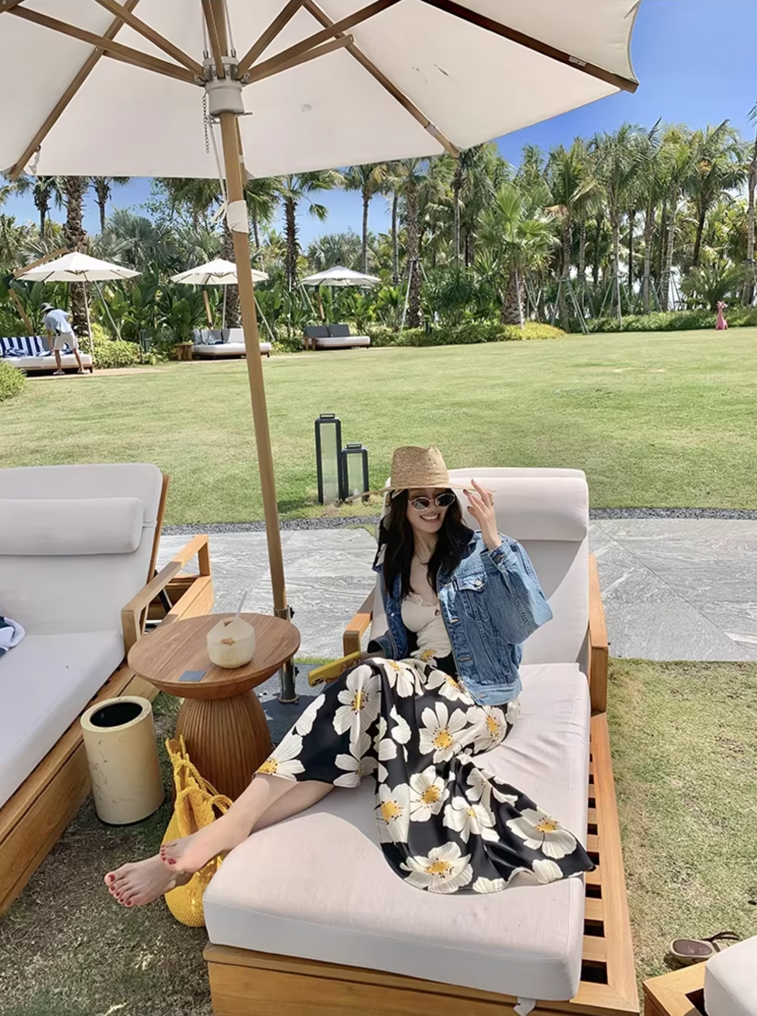 經典黑可愛小雛菊圖案魚尾長裙-S-XL (Elegant & Love)