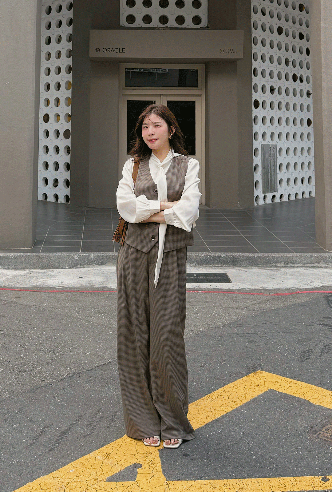 C1815-復古格紋套裝