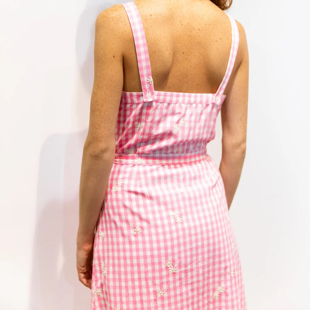 1BB0327-044 [BRIGITTE BARDOT] Marie Gingham Dress with Straps Pink #182611200 (EU)