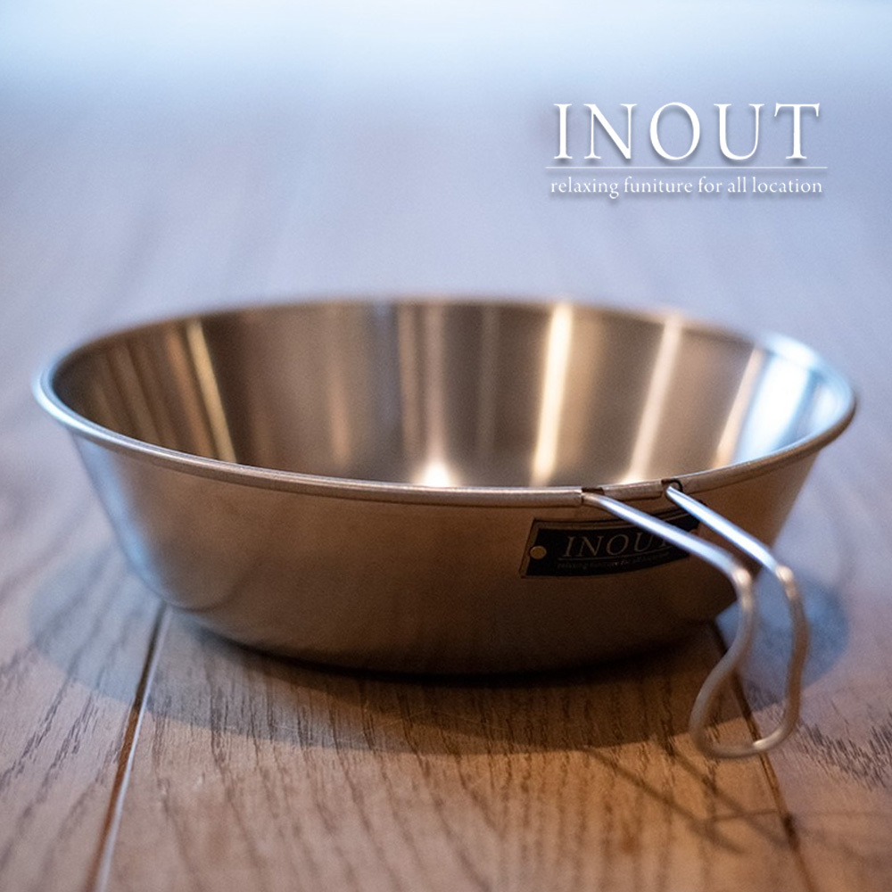 日本INOUT 雪拉盤-銀色不鏽鋼煎盤平底鍋不銹鋼雪拉碗直火餐盤Sierra Dish