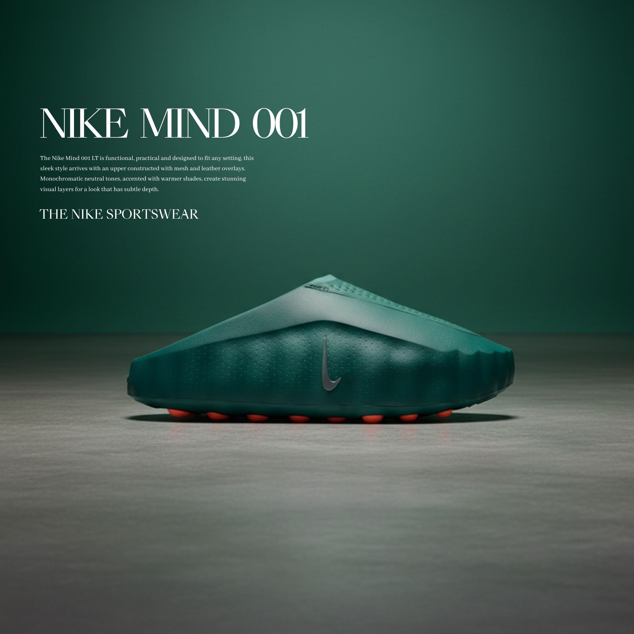 NICEDAY 代購 Nike Mind 001 Slide 綠色 深綠 青綠 按摩 拖鞋 HQ4307-300