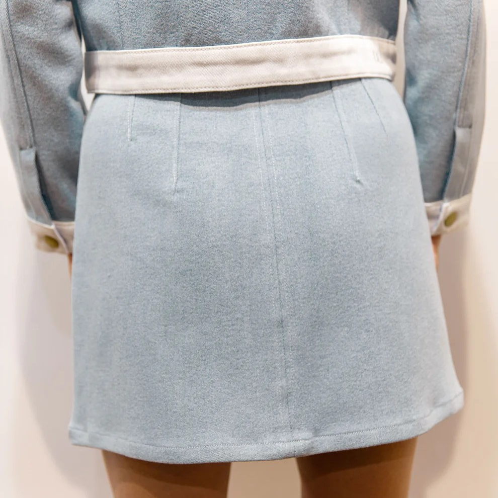 1BB0327-045 [BRIGITTE BARDOT] Sub Two-Tone Mini Skirt Blue #142610300 (EU)