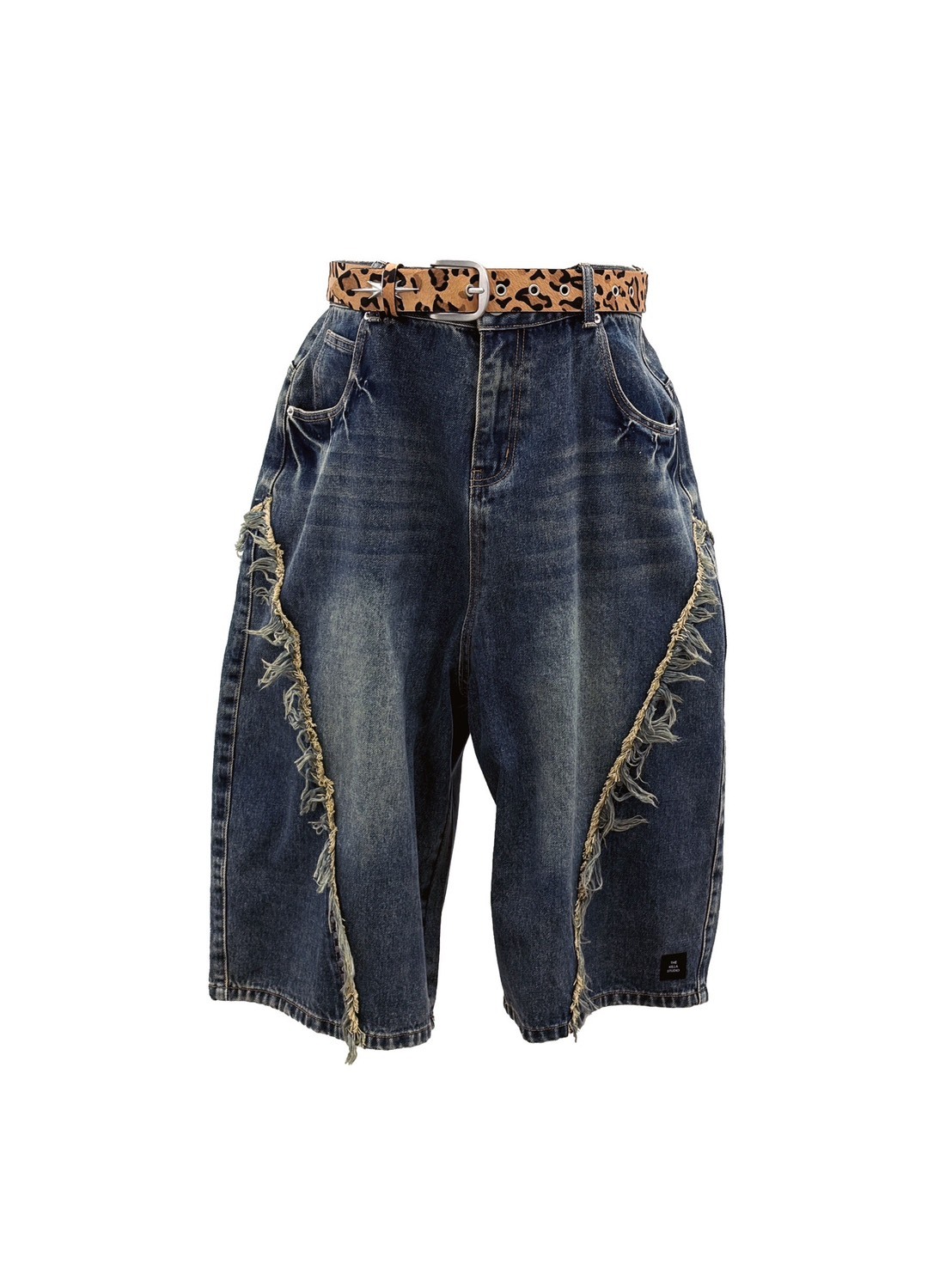 FK FRINGED WASHED CROPPED JEANS