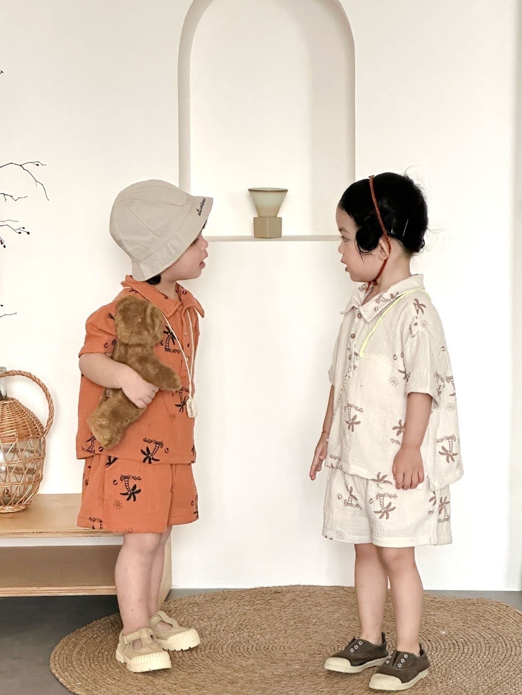 夏日椰樹兄弟姐妹套裝 / 2色