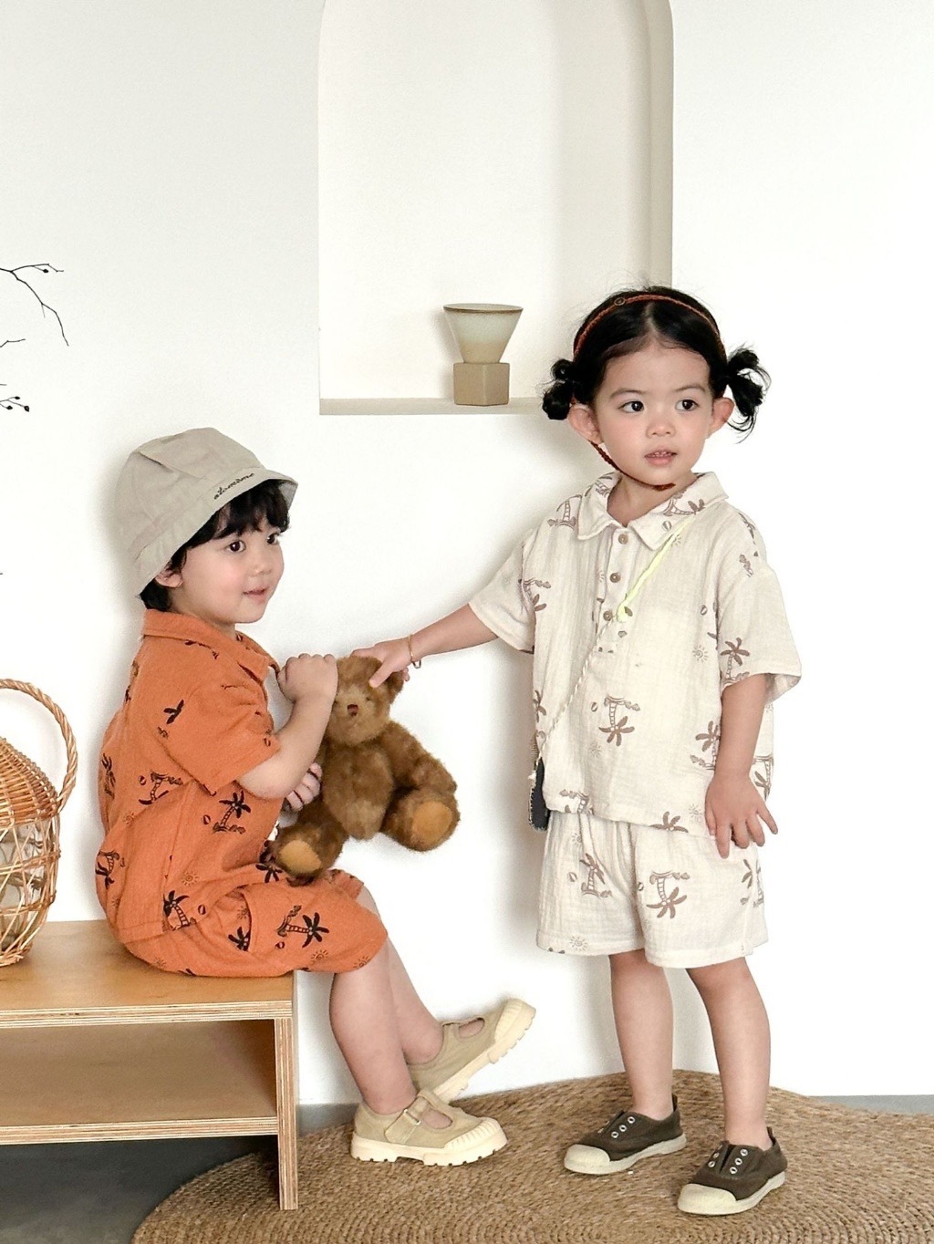 夏日椰樹兄弟姐妹套裝 / 2色