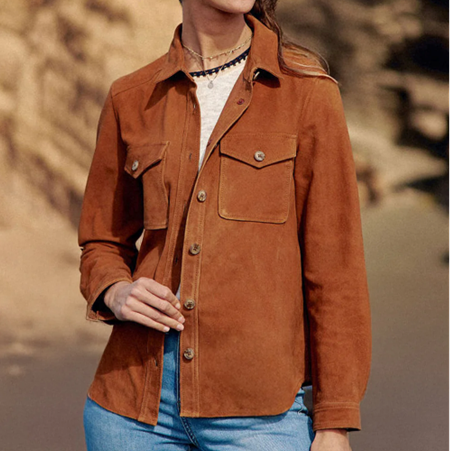 1LP0327-157 [LA PETITE ETOILE] Florine Leather Overshirt Sand #FLORINE-F102512X1X/15-SAND (EU)