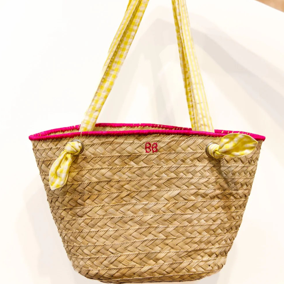 1BB0327-049 [BRIGITTE BARDOT] Picnic Braided Palm Basket Brown #112610300 (EU)