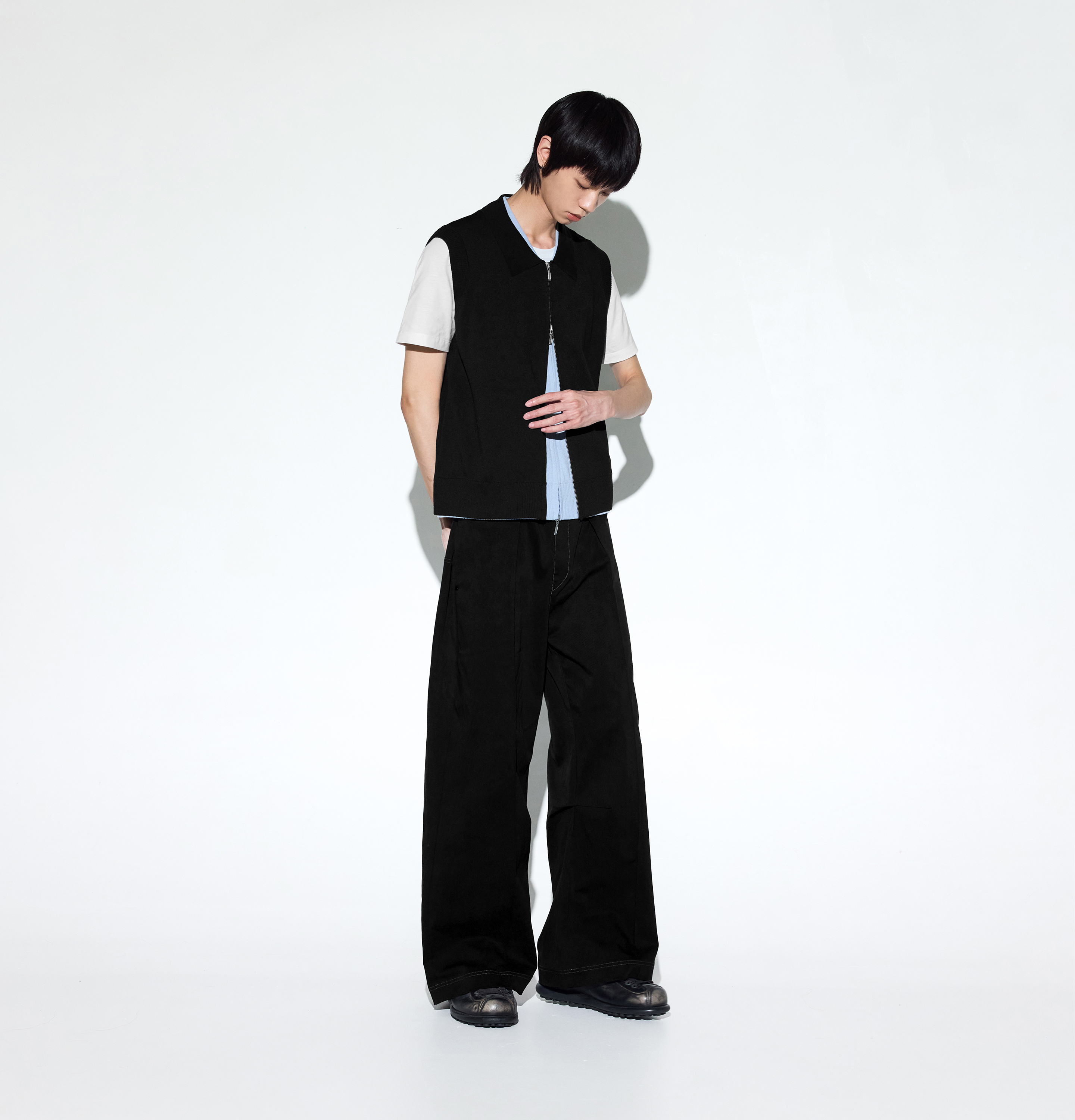 MELSIGN - Pastel Pleated Pants - Black