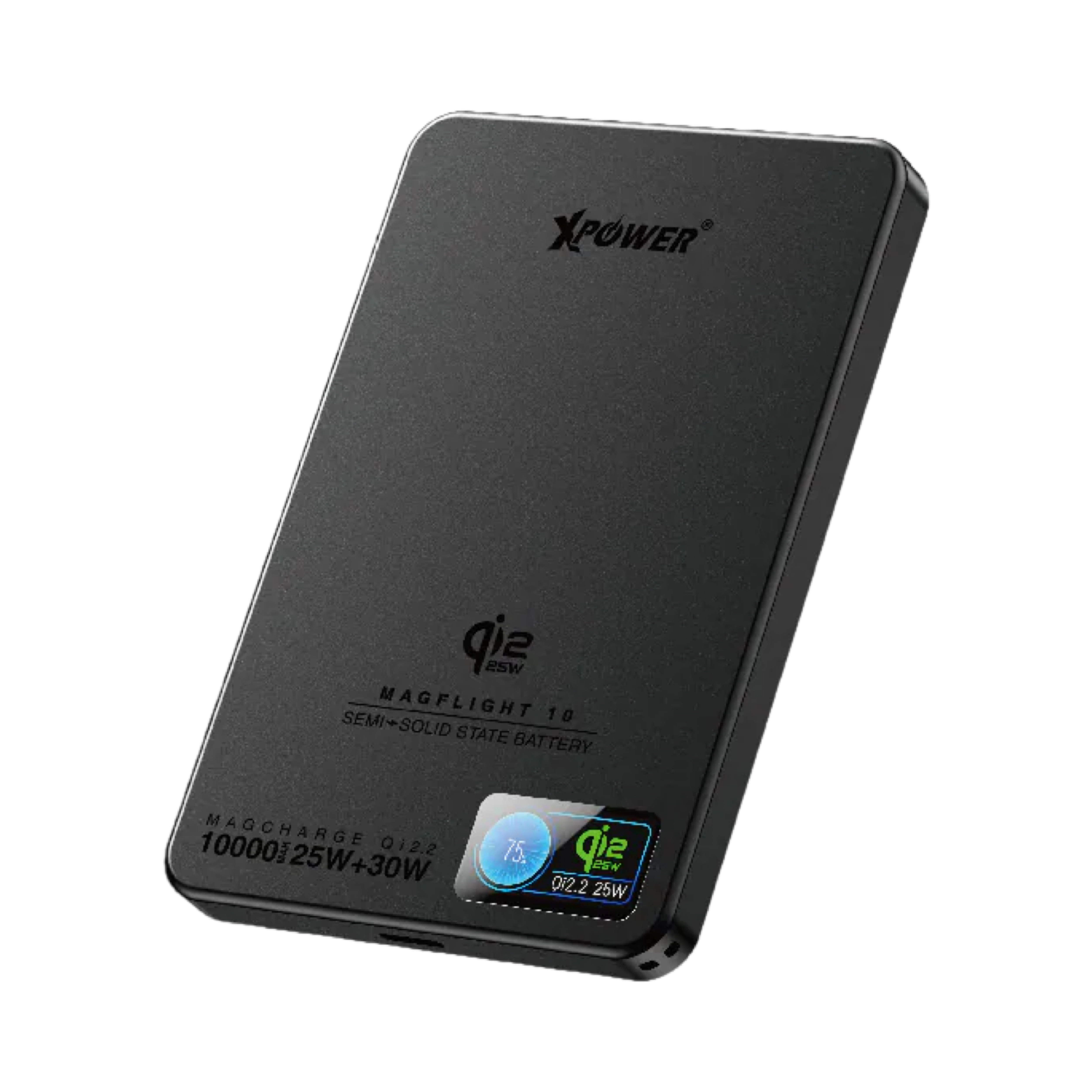XPower MagFlight10 M17 10000mAh QI2.2 25W/30W 半固態TFT彩屏顯示磁吸行動電源 (CCC 認證可追溯二維碼)
